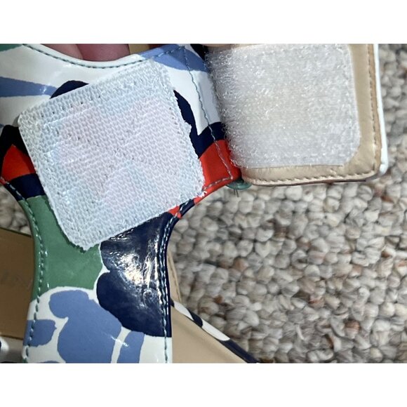 Nine West Brodea Strappy Sandals Heels Floral Size 6.5 Hook Loop Closure - Picture 12 of 13